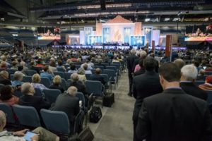 Delegates lined up